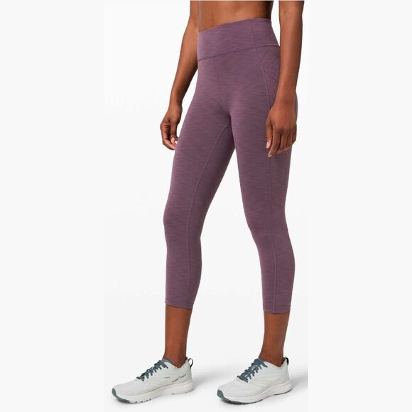 Lululemon Invigorate High-Rise Crop 23" Leggings Size 4 Black Currant Tight - Picture 2 of 12